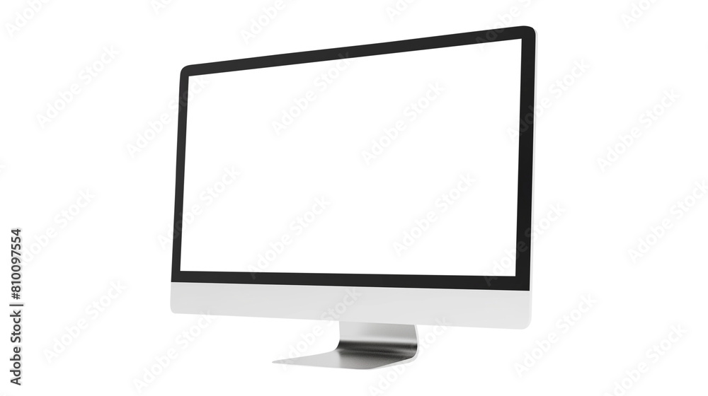 Modern desktop pc monitor display with blank screen isolated on transparent white background, clipping path Modern desktop pc monitor display with blank screen isolated on transparent white background, clipping path