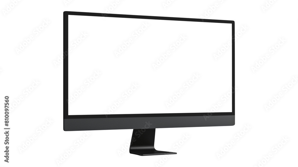 Modern desktop pc monitor display with blank screen isolated on transparent white background, clipping path Modern desktop pc monitor display with blank screen isolated on transparent white background, clipping path