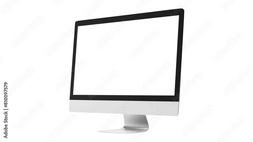 Modern desktop pc monitor display with blank screen isolated on transparent white background, clipping path Modern desktop pc monitor display with blank screen isolated on transparent white background, clipping path