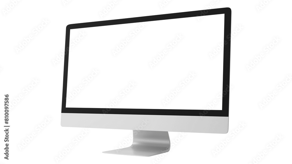 Modern desktop pc monitor display with blank screen isolated on transparent white background, clipping path Modern desktop pc monitor display with blank screen isolated on transparent white background, clipping path