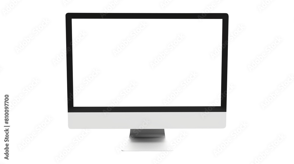 Modern desktop pc monitor display with blank screen isolated on transparent white background, clipping path Modern desktop pc monitor display with blank screen isolated on transparent white background, clipping path