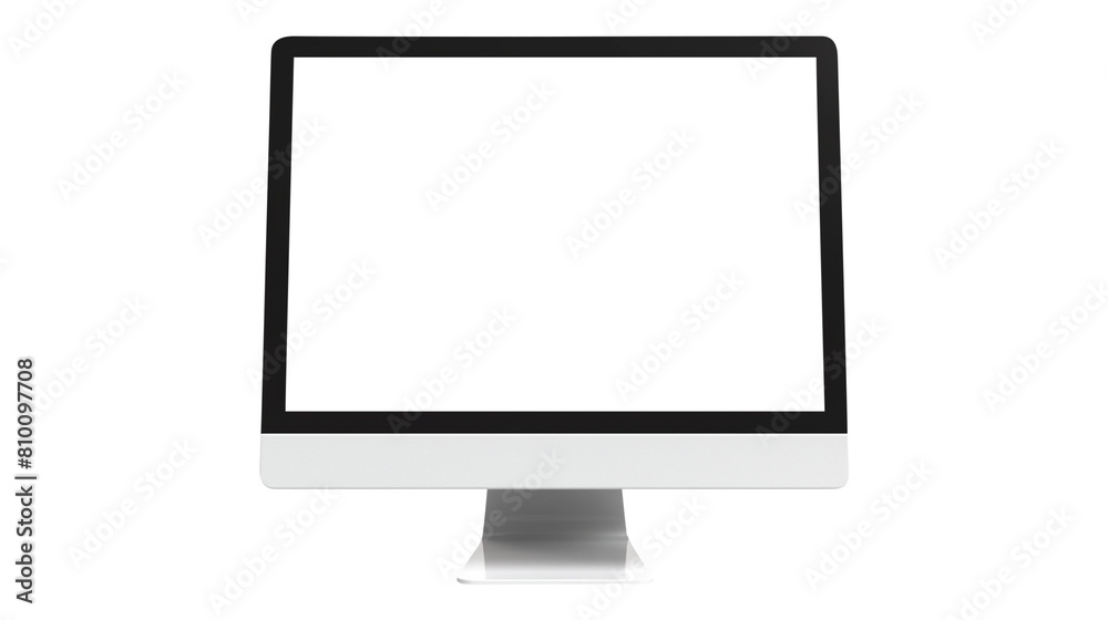 Modern desktop pc monitor display with blank screen isolated on transparent white background, clipping path Modern desktop pc monitor display with blank screen isolated on transparent white background, clipping path