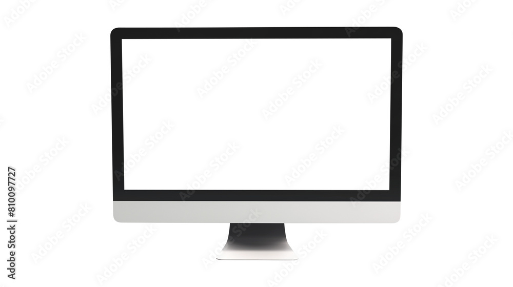Modern desktop pc monitor display with blank screen isolated on transparent white background, clipping path Modern desktop pc monitor display with blank screen isolated on transparent white background, clipping path