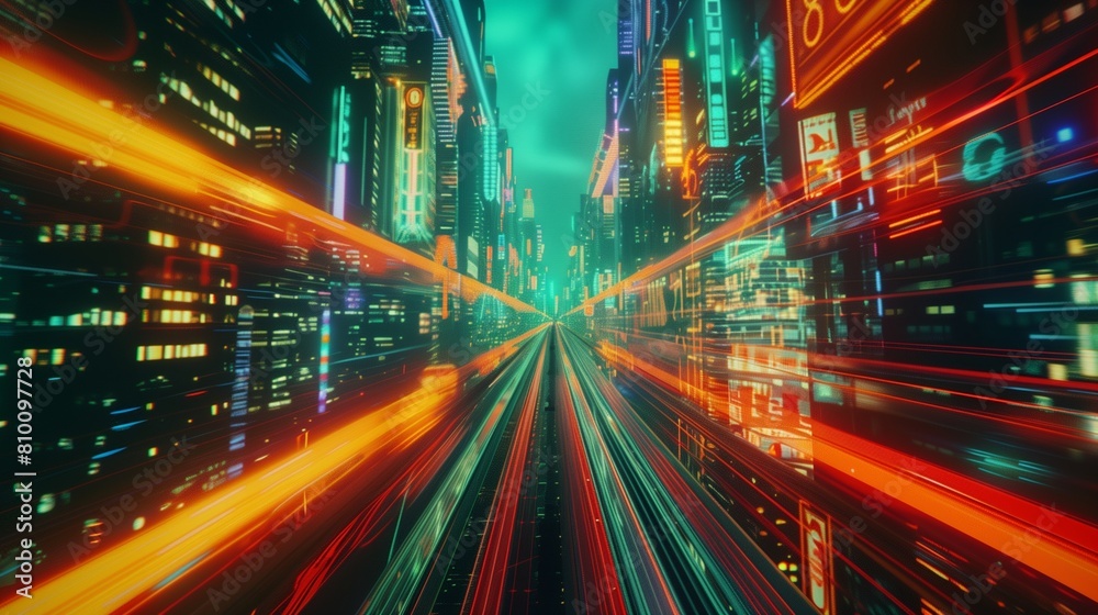 Neon arteries pulsating with the rhythm of a city alive with energy and movement. Neon arteries pulsating with the rhythm of a city alive with energy and movement.
