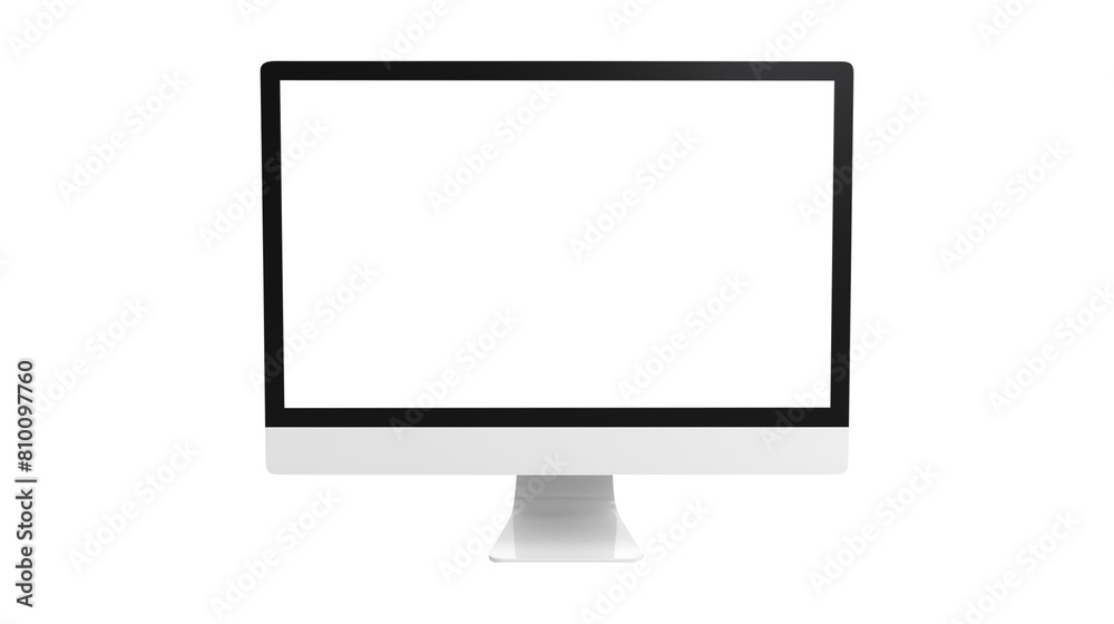 Modern desktop pc monitor display with blank screen isolated on transparent white background, clipping path Modern desktop pc monitor display with blank screen isolated on transparent white background, clipping path