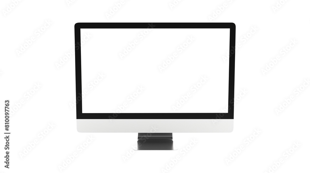 Modern desktop pc monitor display with blank screen isolated on transparent white background, clipping path Modern desktop pc monitor display with blank screen isolated on transparent white background, clipping path