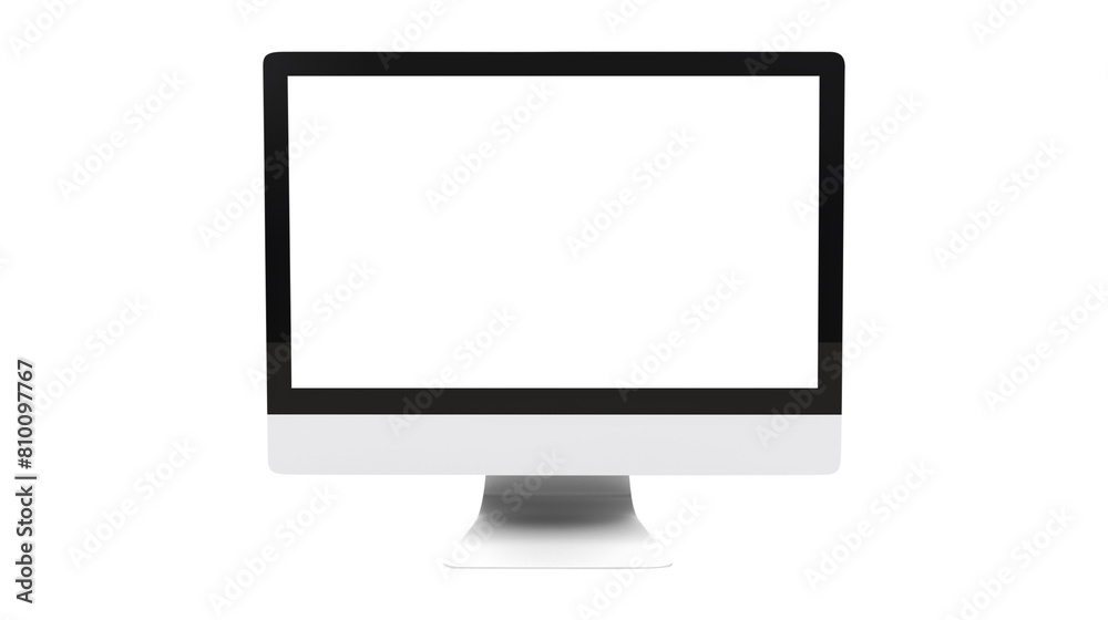Modern desktop pc monitor display with blank screen isolated on transparent white background, clipping path Modern desktop pc monitor display with blank screen isolated on transparent white background, clipping path