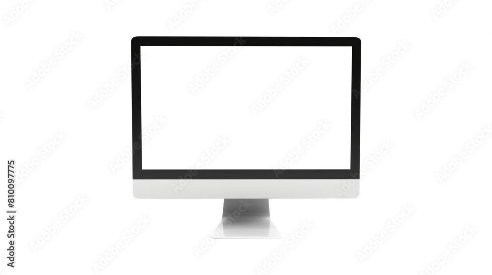 Modern desktop pc monitor display with blank screen isolated on transparent white background, clipping path Modern desktop pc monitor display with blank screen isolated on transparent white background, clipping path