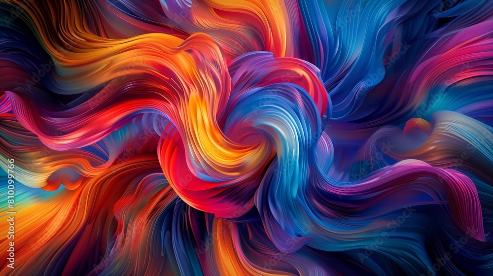 Obraz premium Ribbons of color intertwining like threads in a cosmic tapestry, weaving together to create a masterpiece of beauty and wonder.
