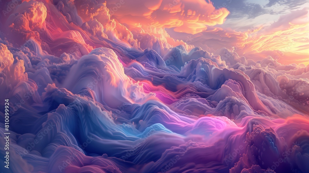 Obraz premium Ribbons of color intertwining like a graceful ballet in the vast canvas of the sky.