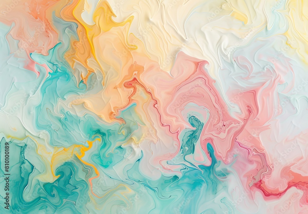 A vibrant abstract background with swirls of marbled paint in multiple colors