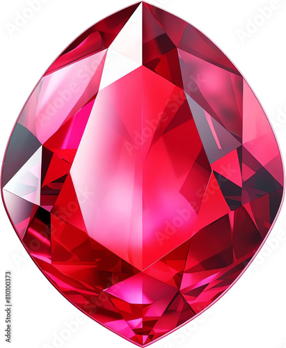 illustration of Ruby DiCut PNG style, isolated white background