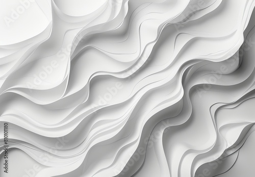 This image features a dynamic white abstract background with 3D wavy texture giving it a modern aesthetic