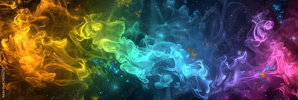 Fototapeta premium The eerie glow of chemical reactions occurring in the mesosphere, displaying a spectrum of unnatural colors against the darkness of space