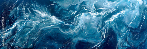 The interaction of strong winds in the mesosphere creating intricate wave patterns, viewed from a high-altitude satellite perspective photo