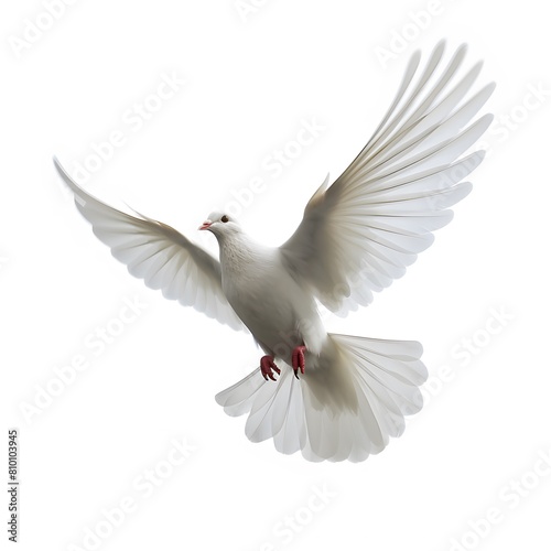 white dove isolated on white © Nazmulkn