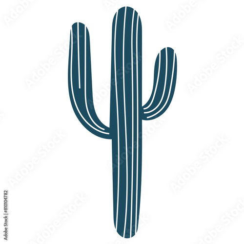 Home decor, houseplants and cacti in stylish pot. Vector illustration