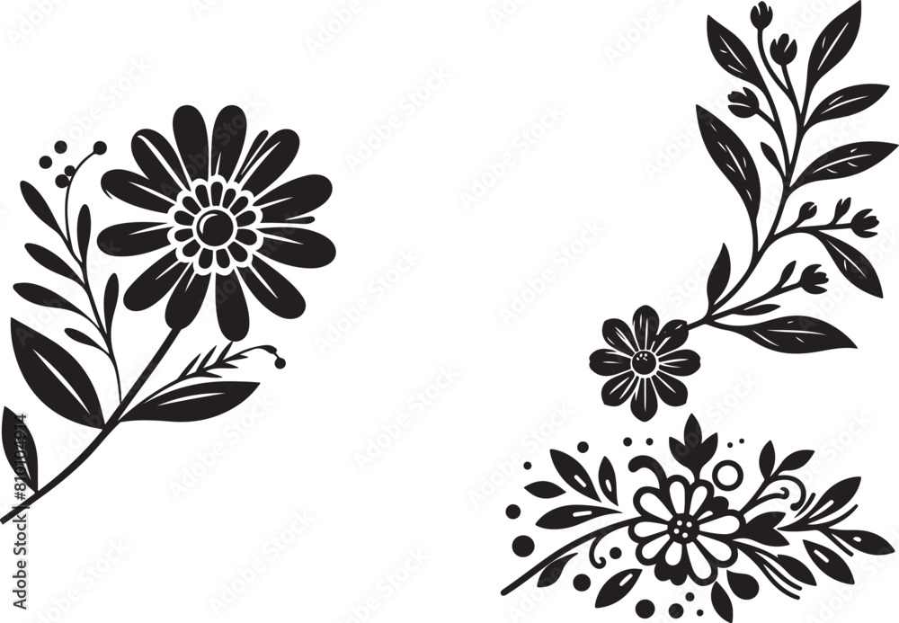 black and white flower black and white flower