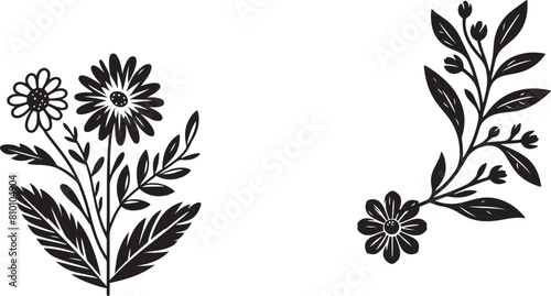 Wallpaper Mural black and white flower Torontodigital.ca