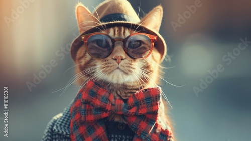 Cat Fashion  a stylish cat wearing adorable accessories or clothing