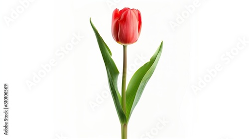 Single tulips isolated on white background   © PT