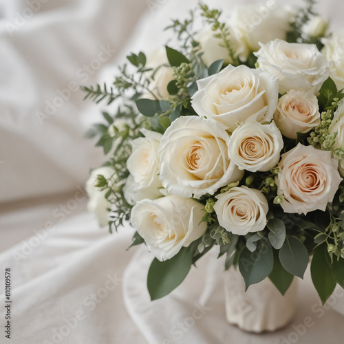 white roses bouquet