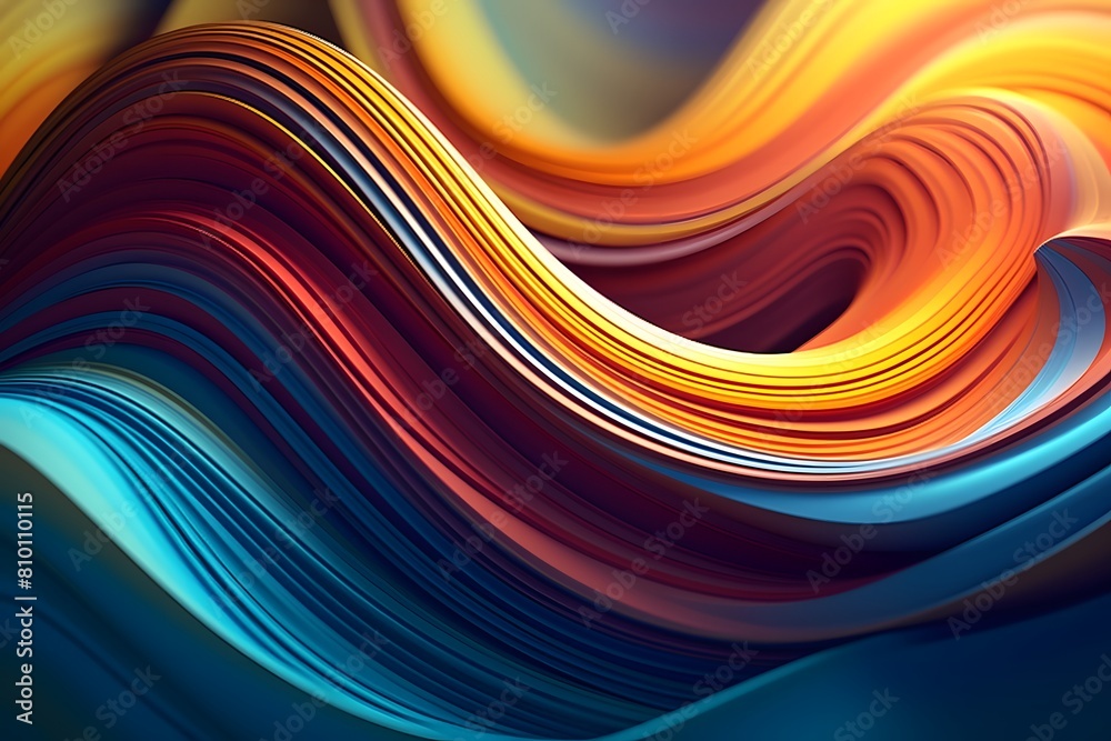 Abstract colorful black and bronze shapes background Fantastic fractal waves Festive wallpaper, Generative AI