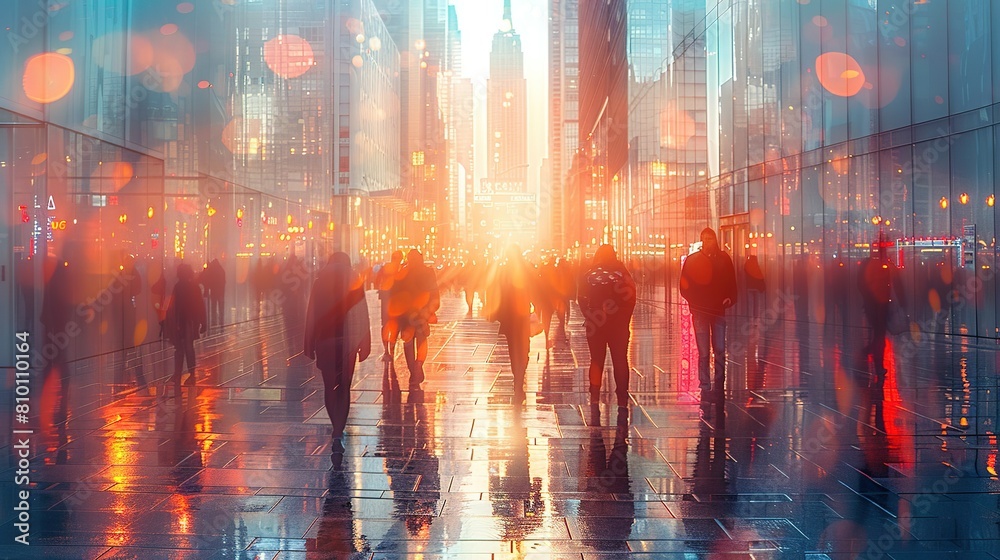 Blurred soft of people meeting copy space for text