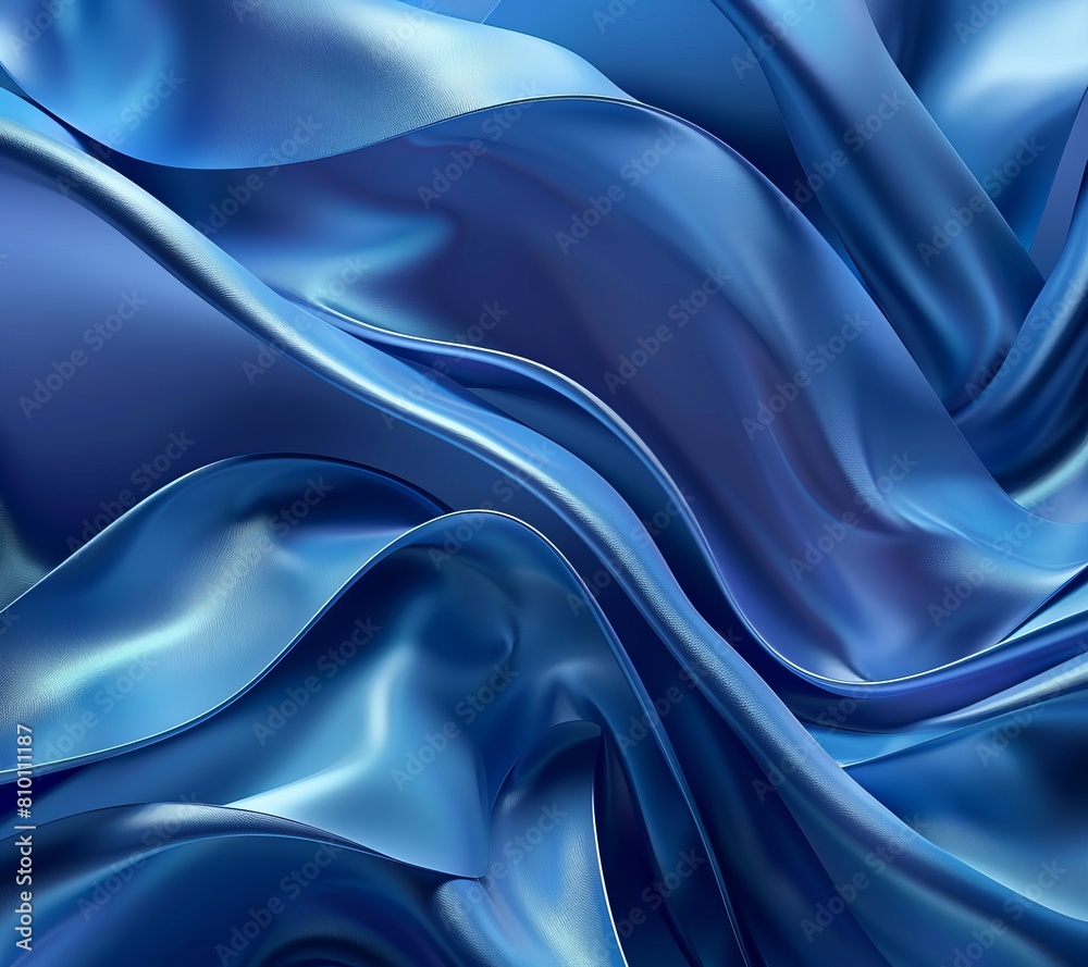 A sleek and luxurious image of a blue satin fabric with soft folds and a smooth texture suggesting comfort and quality