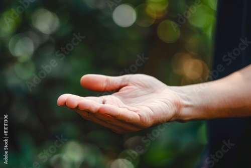 Man giving hand to somebody closeup with space © Jorge Ferreiro
