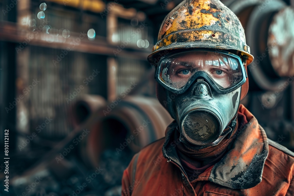 Portrait of young man wearing protective clothing Portrait of young man wearing protective clothing