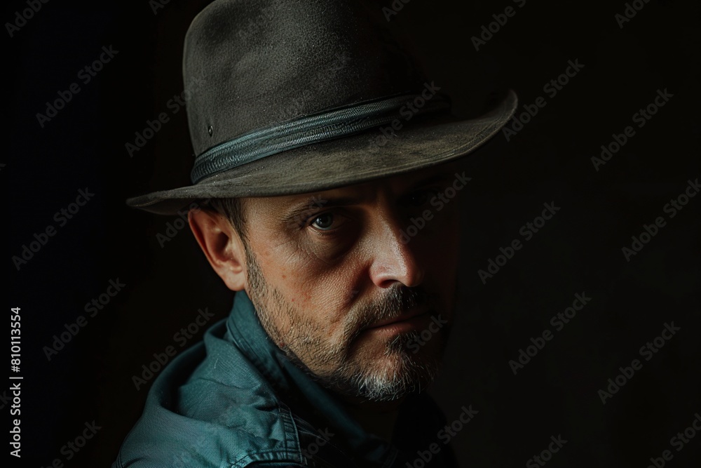 Man With Top Hat and Blue Eyes