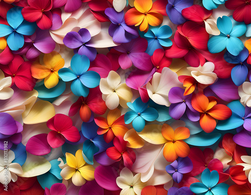  Landscape of colorful rose petals gathering