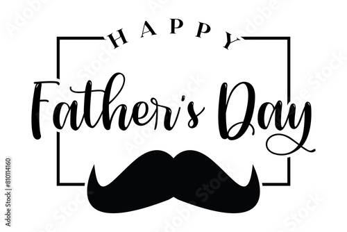 Happy fathers day lettering badge sticker vector illustration.