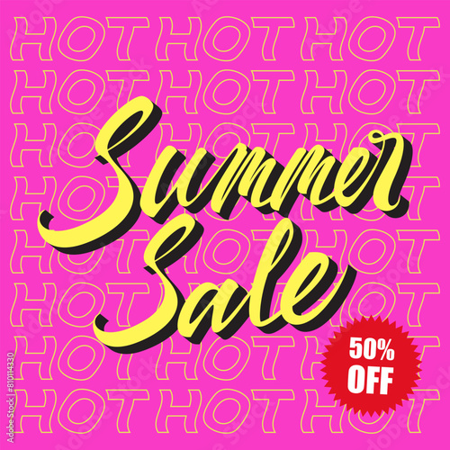 Summer Sale pop art lettering poster
