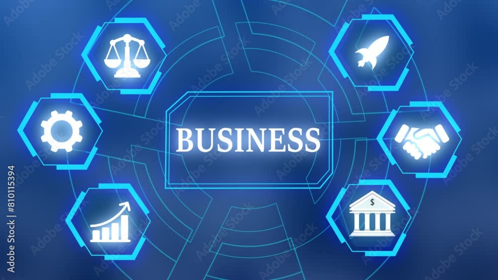Business model concept animation. Business, Technology, Internet and network concept. Business model concept animation. Business, Technology, Internet and network concept.