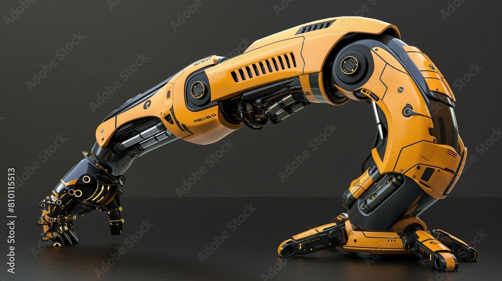 3D rendering of a robotic arm, showcasing technological innovation and precision engineering. 3D rendering of a robotic arm, showcasing technological innovation and precision engineering.
