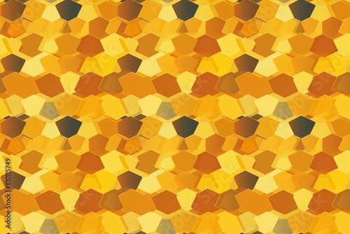 Abstract honeycomb pattern with varying shades of orange and yellow