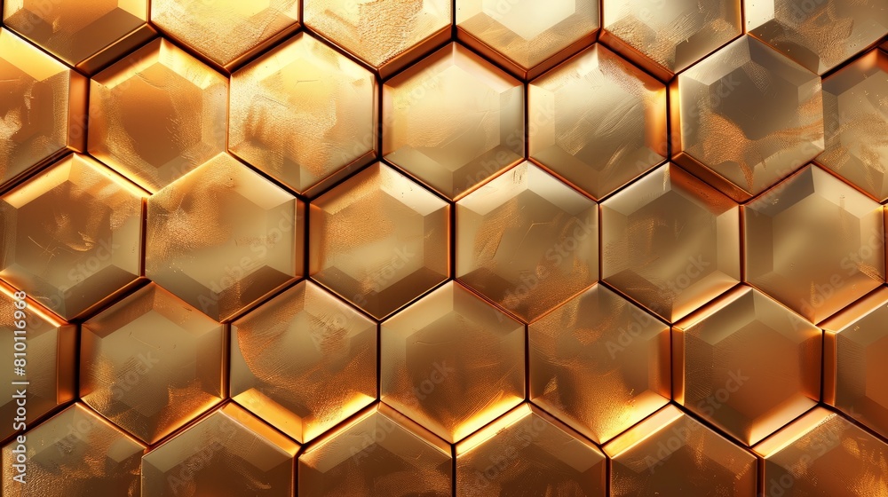 Golden Honeycomb Pattern Reflecting Ambient Light. Golden Honeycomb Pattern Reflecting Ambient Light.