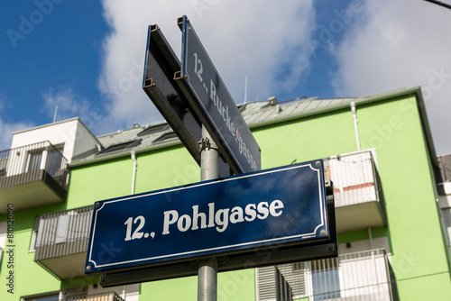 Photography Pohlgasse street sign in Vienna