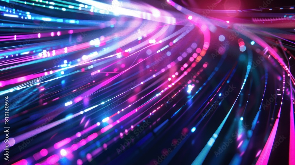 Obraz premium Light lines, fiber optics, speed lines, futuristic background. data transmission , high speed internet s