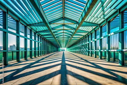 Geometric Roof Structure on Pedestrian Walkway