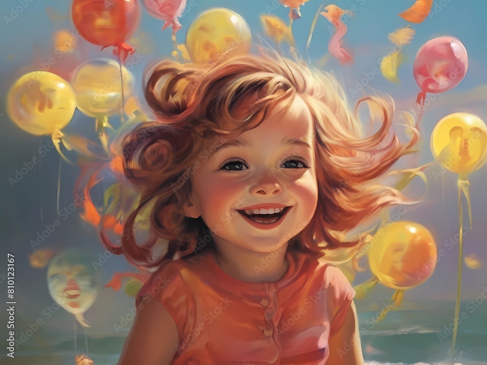 little girl with balloons little girl with balloons
