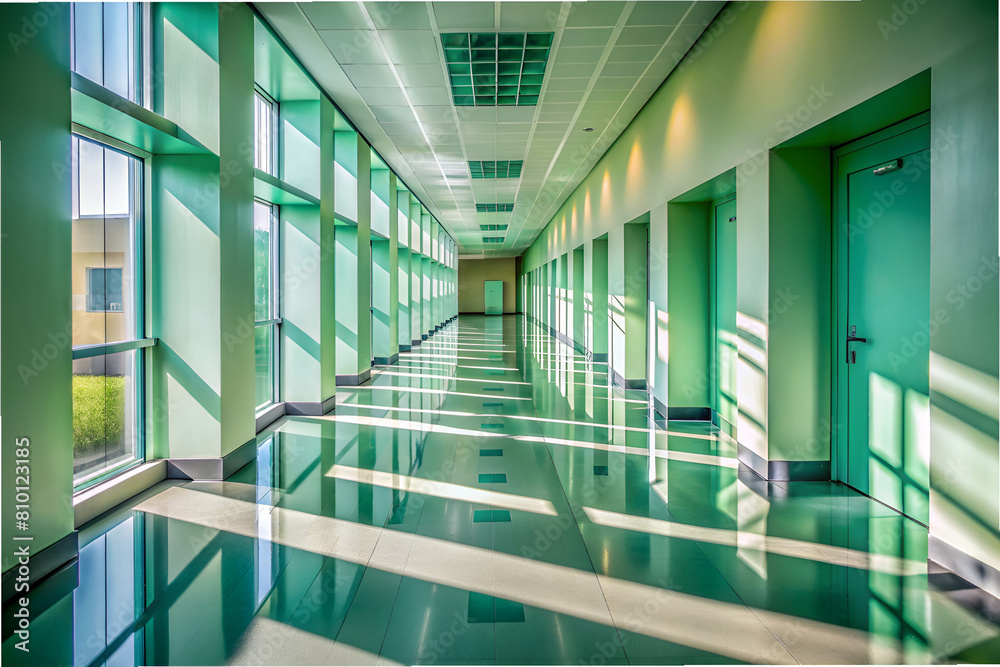 Sunlit Corridor in Modern Facility Sunlit Corridor in Modern Facility