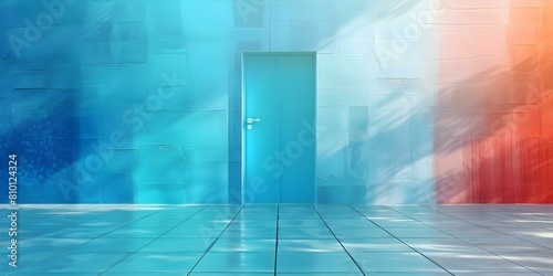 3D illustration contrasting groupthink and individualism through choice and words on doors. Concept Groupthink vs, Individualism, 3D Illustration, Contrasting Concepts, Choice of Words