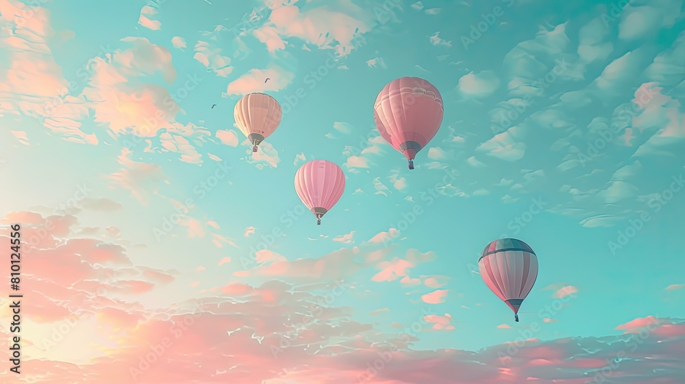 Obraz premium Bright Hot Air Balloons in the Sky