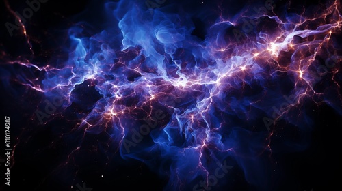 An electrifying display of blue and purple plasma-like energy