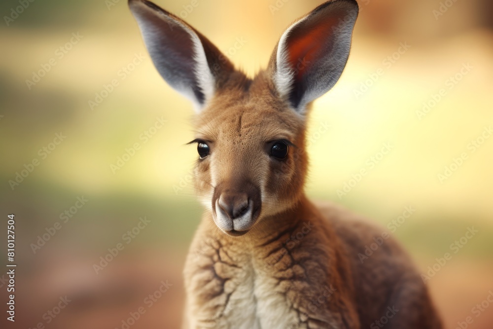 close-up of a curious kangaroo