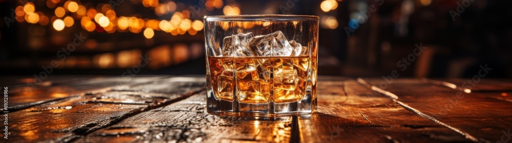 glass of whiskey on wooden table glass of whiskey on wooden table