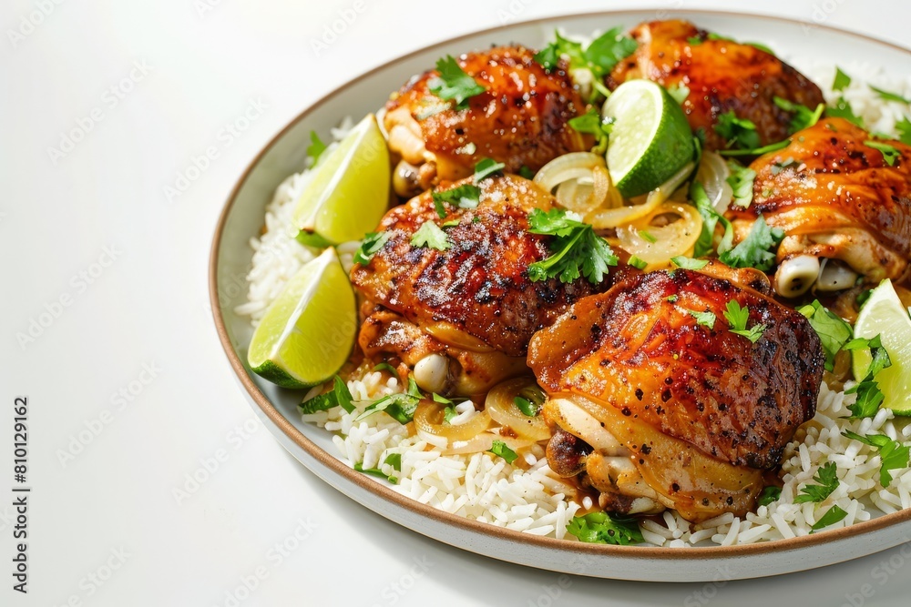 Tender Adobo Chicken Thighs with Sautéed Onions and Garlic